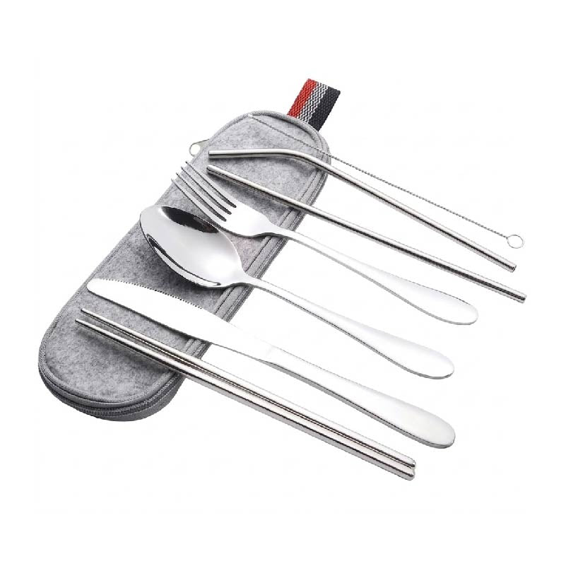 7-Piece Stainless Steel Travel Cutlery Set