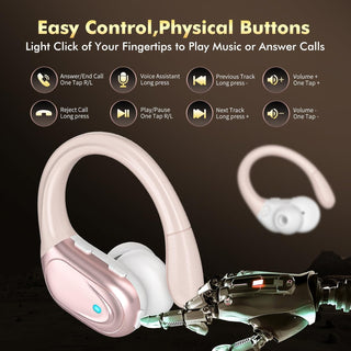 HAOYUYAN Wireless Earbuds, Sports Bluetooth Headphones, LED Power Display Ear Buds with 80Hrs Playtime, Noise Canceling Headset, IPX7 Waterproof Earphones for Workout/Running