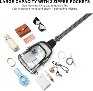 LATMAP Clear Bag for Stadium Events, Clear Purse for Women Stadium Crossbody Bag, Transparent Bag for Concerts Sports