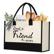 shenee Initial Canvas Tote Bag, Personalized Beach Jute Bag Present for Women Holiday,Friends Birthday Gift,Wedding, New Year
