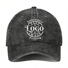 Bulk Custom Hat - Personalized Embroidered & Printed Baseball Cap to Text/Logo, Soft Washed Cotton Breathable Adjustable