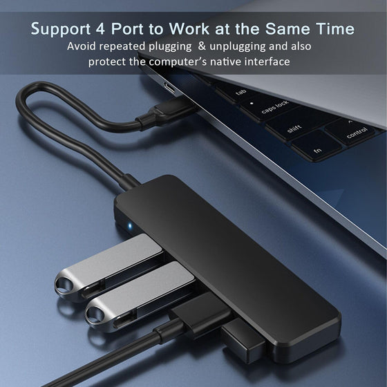 USB 3.0 Hub, VIENON 4-Port USB Hub USB Splitter USB Expander for Laptop, Xbox, Flash Drive, HDD, Console, Printer, Camera,Keyborad, Mouse(Not for Charging) - hover image