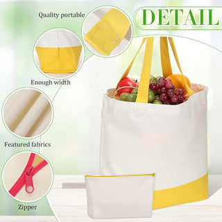 Sanwuta 24 Pcs Canvas Tote Bags Bulk 18.5" Cotton Cosmetic Bags Reusable Shopping Tote with Handles