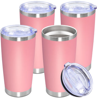 20oz Tumbler Stainless Steel Tumbler Cup with Lid Vacuum Insulated Double Wall Travel Mug, Durable Powder Coated Travel Coffee Tumbler Mug for Hot & Cold Drinks, Purple,1 Pack