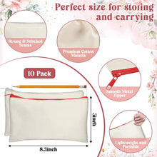 Legigo Blank Canvas Bag Zipper Pouch Makeup Bags Bulk - Multi-Purpose Canvas Pencil Pouch with Sturdy Zipper, Cosmetic Bag Travel Toiletry Bag for DIY Craft Projects, Storage (8.3 x 5 inches)