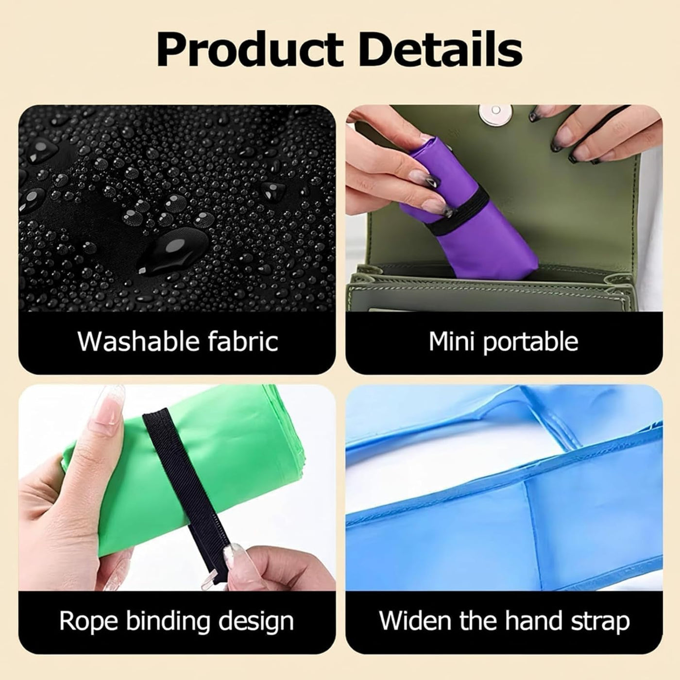 Washable Reusable Grocery Bags, Foldable Reusable Shopping Bags, Polyester Tote, Pocket Size Carrier