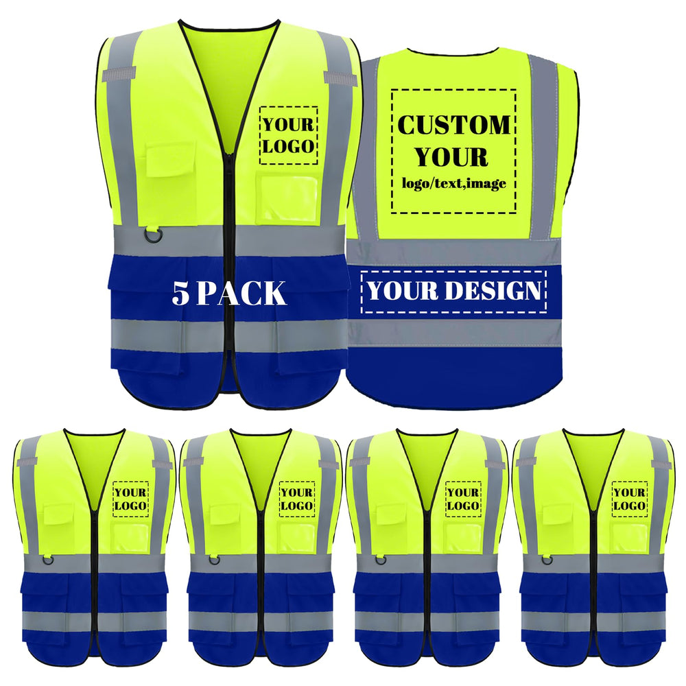 BeautyWill Custom Safety Vest Logo Class 2 High Visibility Reflevtive Vest Outdoor Protective Workwear