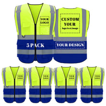 BeautyWill Custom Safety Vest Logo Class 2 High Visibility Reflevtive Vest Outdoor Protective Workwear