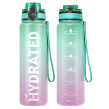 Sahara Sailor Water Bottle 32oz, Durable and Leakproof Water Bottles Motivational with Time Marker, Tritan, BPA Free, Wide Mouth with Easy Clean Brush for Gym, Travel, Home, School, Office (1 Bottle)