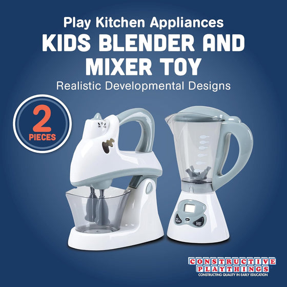 Constructive Playthings Play Kitchen Appliances, Kids Blender and Mixer Toy, Realistic Designs, Developmental Toddler Toys, Ages 3 Years and Up - hover image