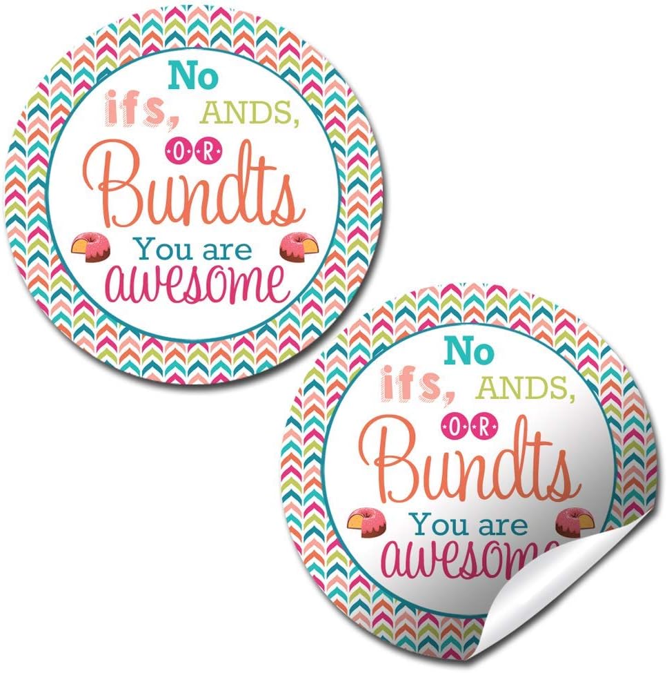 “No IFS, Ands, or Bundts” Teacher, Staff, or Employee Appreciation Thank You Sticker Labels, 40 2" Party Circle Stickers by AmandaCreation, Great for Envelope Seals & Gift Bags…
