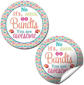 “No IFS, Ands, or Bundts” Teacher, Staff, or Employee Appreciation Thank You Sticker Labels, 40 2" Party Circle Stickers by AmandaCreation, Great for Envelope Seals & Gift Bags…