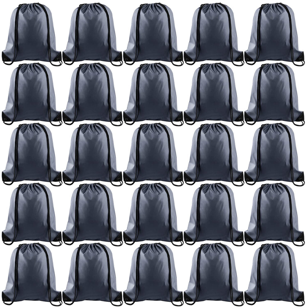 KUUQA 2 Pcs Drawstring Backpack Bags Sports Cinch Sack String Backpack Storage Bags for School Gym Traveling (Black)