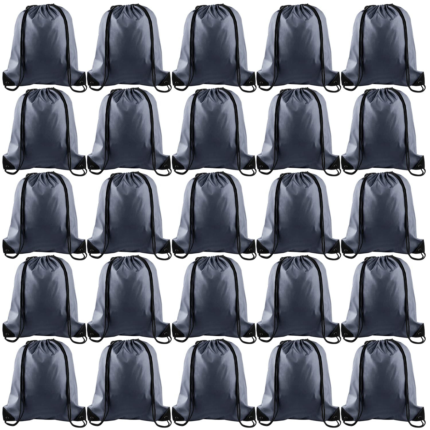 KUUQA 2 Pcs Drawstring Backpack Bags Sports Cinch Sack String Backpack Storage Bags for School Gym Traveling (Black)