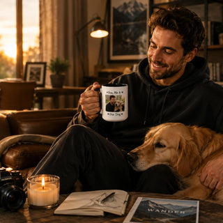 Customized 15oz Ceramic Coffee Mugs with Personalized Text and Photo Image Upload Novelty Gift, Personalize With Different Design And Images, Custom Gift (Black)