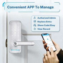 Keypad Smart Door Lock with Handle: Kucacci Keyless Entry Smart Lock for Front Door - Electronic Code for Exterior Door - Retrofit Knob Deadbolt Lock(Silver)