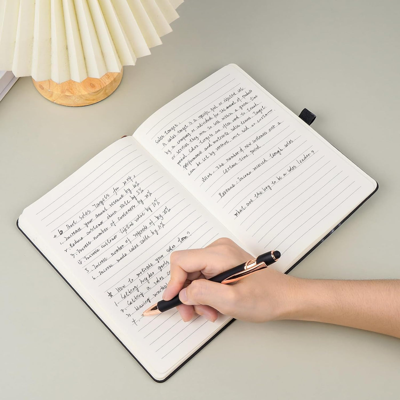 Personalized Notebook Custom Journal Notebook PU Leather A5 Can Customized with Logo/Text/Image- 192 Lined Pages 8.3 x 5.9 Inch, Pen Loop, Elastic Band, Black Hardcover
