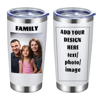 MEWAY Personalized Custom 12oz Wine Tumbler with Lid, Insulated Double Wall Vacuum Travel Tumbler Gifts with Text Photo Logo (Blue, 1pack)