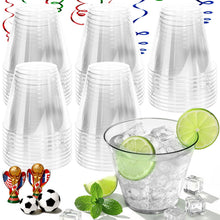 9 oz Clear Plastic Cups Green Plastic Disposable Cups for Cocktail 50 Pack Fancy Cocktail Cup for Party Stemless Wine Glasses for Wedding Graduation Birthday World Cup