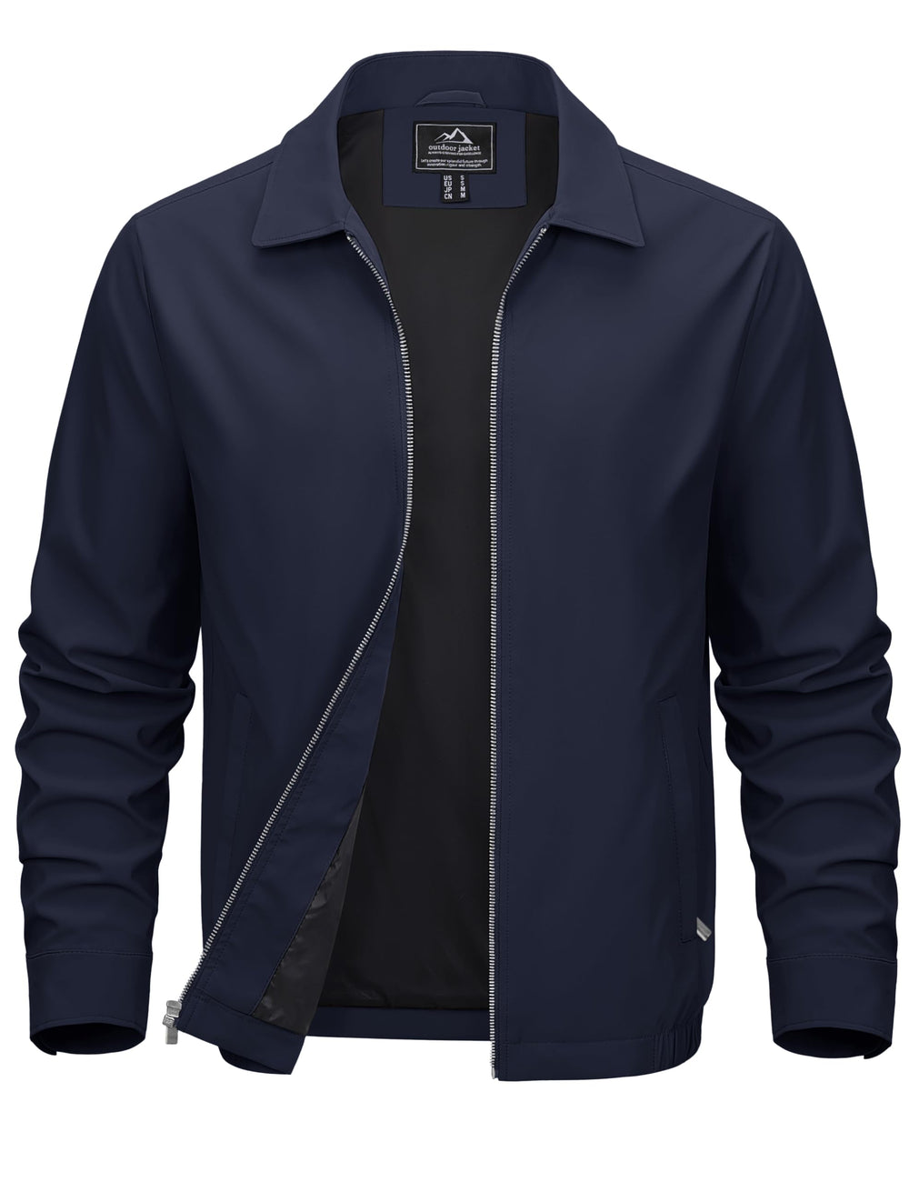 MAGCOMSEN Men's Lightweight Jackets Full Zip Up Light Coat Laydown Collar Jacket Casual Windbreaker Jacket with Zip Pockets