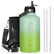 BUZIO 40oz Insulated Water Bottle, Triple Wall Vacuum Stainless Steel Water Flask with 2 lids, Lead-Free BPA-Free Straw Lid Sports Canteen Jug, Cold 48H & Hot 24H- Black