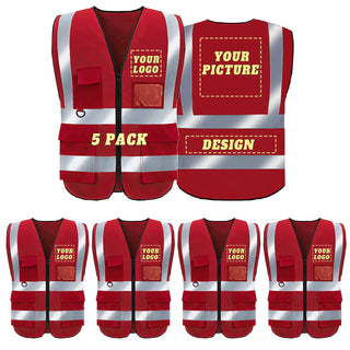 BeautyWill Custom Safety Vest Logo Class 2 High Visibility Reflevtive Vest Outdoor Protective Workwear