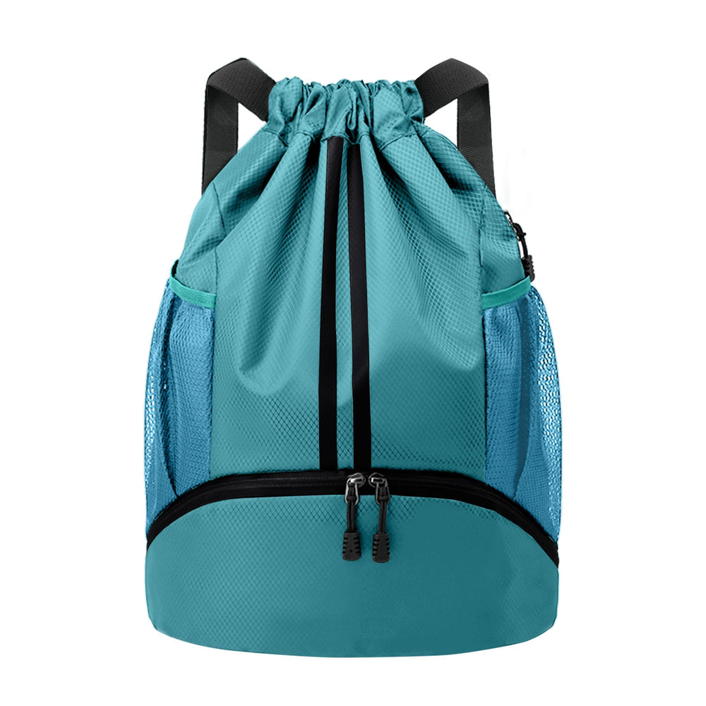 JELUTAR Drawstring Backpack Gym Bag with Shoes Compartment for Soccer, Basketball, Swim, Water-Resistant String Backpack Beach Cinch for Women Men