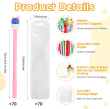 TOEMUR 140 Pcs Cute Pens Set - 70 Fun Character Pens Bulk with 70 Pen Bags, Animal & Cartoon Gel Pen for friends, Office, Birthday & Christmas Gifts, Party Favors (Colorful)