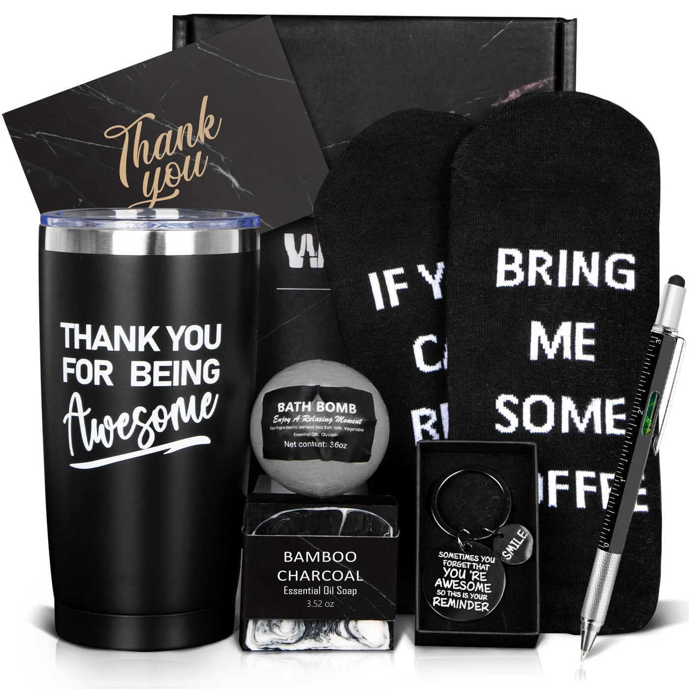 Thank You Gifts for Women, 8pcs Employee Appreciation Gifts Baskets for Women Thank You Farewell Gifts for Coworkers Teacher Boss Hostess Secretary Nurse Mom Pastor- Best Spa Gratitude Box w/Candle