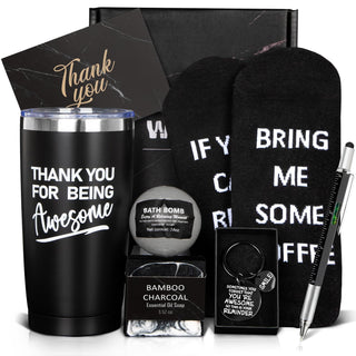 Thank You Gifts for Women, 8pcs Employee Appreciation Gifts Baskets for Women Thank You Farewell Gifts for Coworkers Teacher Boss Hostess Secretary Nurse Mom Pastor- Best Spa Gratitude Box w/Candle
