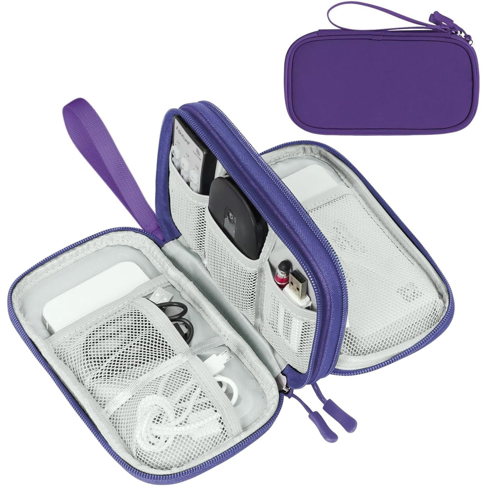 FYY Travel Cable Organizer Pouch Electronic Accessories Carry Case Portable Waterproof Double Layers All-in-One Storage Bag for Cord, Charger, Phone, Earphone Black
