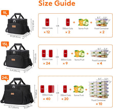 Lifewit Medium Lunch Bag, Insulated Lunch Box, Soft Cooler Cooling Tote for Adult Men Women, Black 12-Can (9L)