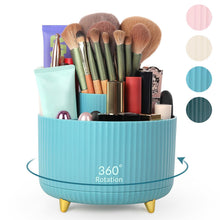 SKYDUE 360 Rotating Plastic Desk Pen Organizer with 5 Slots, Dual-Purpose Art Supply Pencil Cup for Office, School, Home