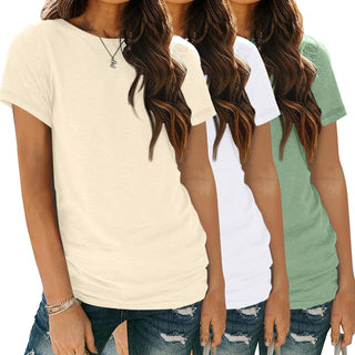 SUNBS Womens 3 Pack T-Shirts Short Sleeve Summer Tops Fashion Basic Tees Comfy Casual Vacation Outfits Workout Clothes 2026