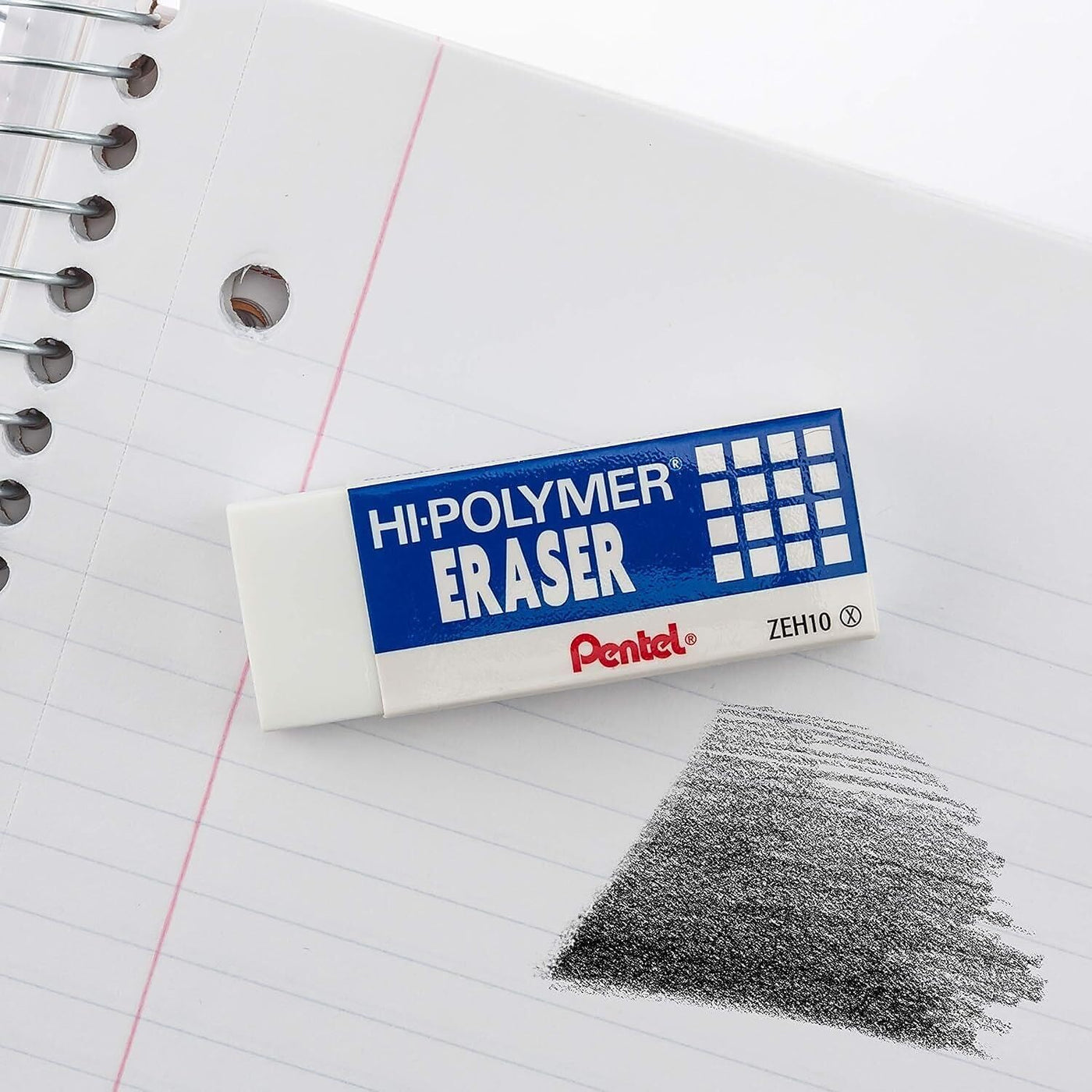 Pentel Hi-Polymer Block Eraser, Large, White, Pack of 3 (ZEH10BP3-K6)