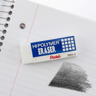 Pentel Hi-Polymer Block Eraser, Large, White, Pack of 3 (ZEH10BP3-K6)