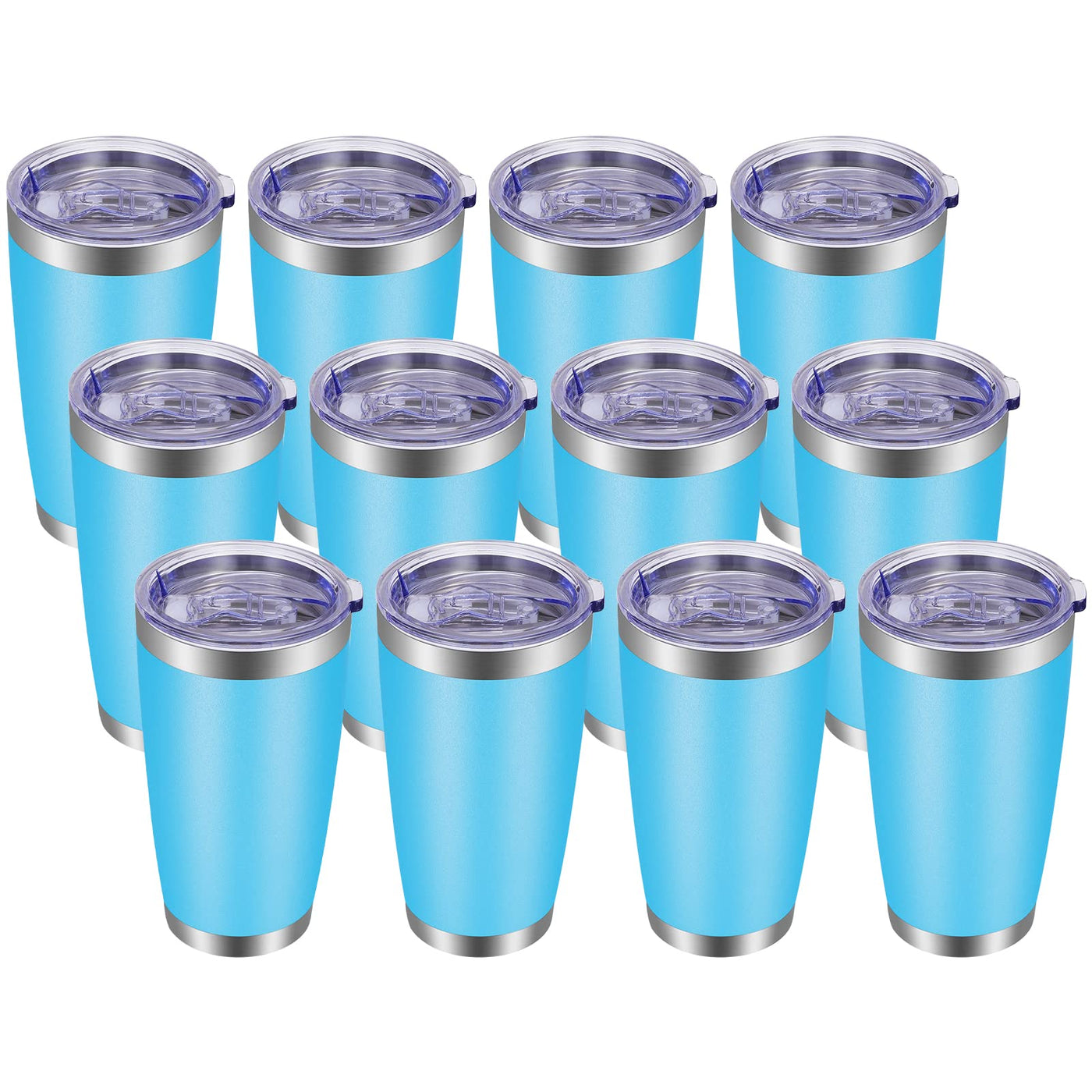 VEGOND 20oz Tumbler with Lid and Straw Stainless Steel Tumbler Cup Vacuum Insulated Double Wall Travel Coffee Mug Powder Coated Coffee Cup, Blue, 1 Pack