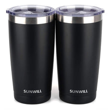 SUNWILL Travel Coffee Tumbler 20 oz, Insulated Mug with Lid, Stainless Steel Cup for Outdoor, Powder Coated Navy