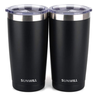 SUNWILL Travel Coffee Tumbler 20 oz, Insulated Mug with Lid, Stainless Steel Cup for Outdoor, Powder Coated Navy
