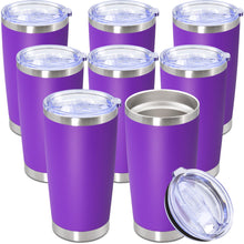 20oz Tumbler Stainless Steel Tumbler Cup with Lid Vacuum Insulated Double Wall Travel Mug, Durable Powder Coated Travel Coffee Tumbler Mug for Hot & Cold Drinks, Purple,1 Pack
