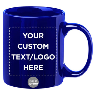 Father’s Day Custom Ceramic Coffee Mugs 11 oz. Set of 10/50/100, Personalized Bulk Pack - Coffee Cup Set, Iced Coffee Cup, Gaming Mug for Dad - White