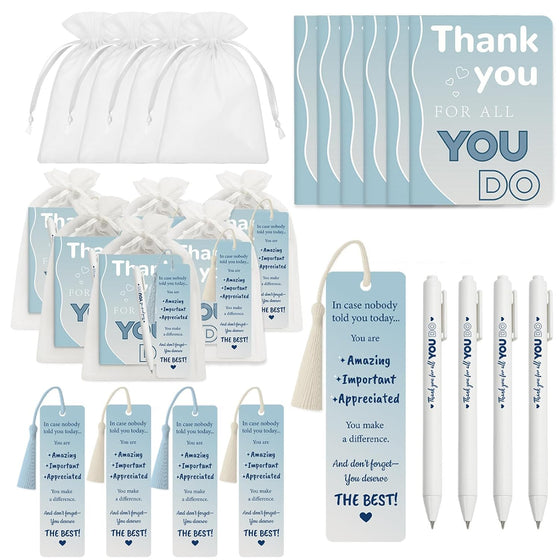 180 Pcs Employee Appreciation Gifts Bulk - 36 Set Bulk Thank You Office Gifts with Pocket Notebook, Bookmark, Organza Bag, Pen-Suitable for Colleagues, Teachers Team Appreciation Gift Christmas Gift