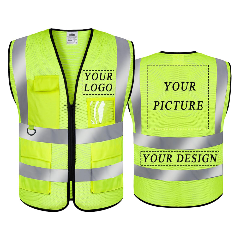 BeautyWill Custom Safety Vest Logo Class 2 High Visibility Reflevtive Vest Outdoor Protective Workwear