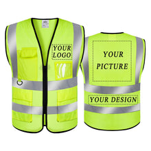 BeautyWill Custom Safety Vest Logo Class 2 High Visibility Reflevtive Vest Outdoor Protective Workwear
