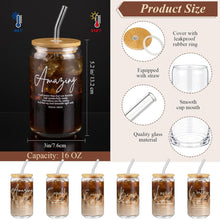 AmazingSpark 18 Pcs Fathers Day Christian Gift Bulk for Men Women 16 Oz Glass Cups with Lid Straw Bible Notebook Leather Prayer Journal with Pen Religious Gift for Church Member (Bible Words,Brown)