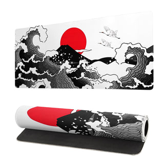 Tokyo Street Mouse Pad Anime Japanese Desk Mat Kawaii Large Gaming Mousepad XL Beige Cute Mousepad Gaming Non-Slip Rubber Base Stitched Edges Keyboard Mouse Mat Desk Pad for Office Home and Game