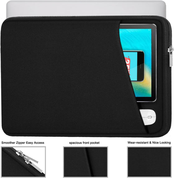 Laptop Sleeve, Durable Briefcase Shockproof Protective Case, Handbags Portable Laptop Bag for 15.6 inch HP Dell Asus Lenovo Notebook Computer with Front Pocket, Black - hover image