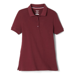 French Toast Women's Juniors' Short Sleeve Stretch Pique Polo Shirt