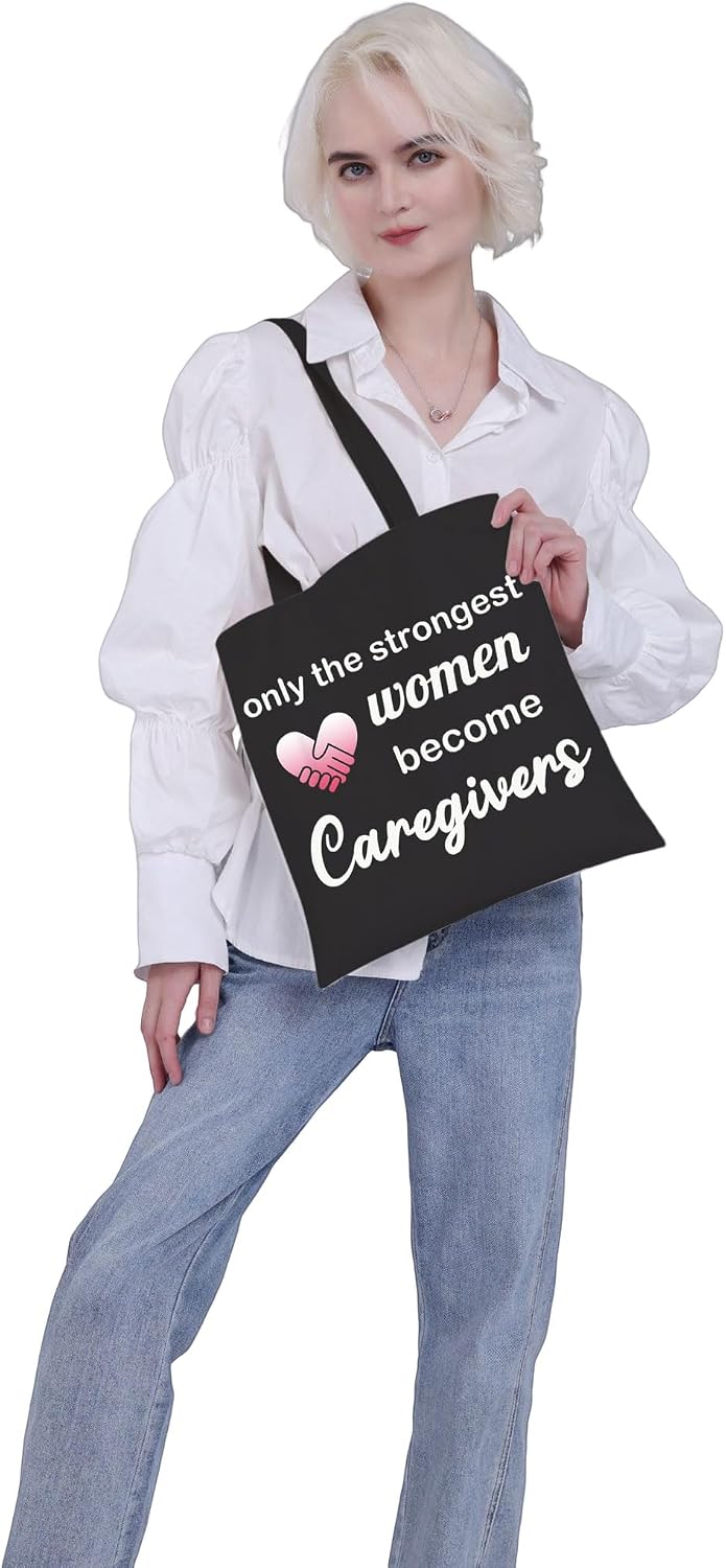 VAMSII Caregiver Tote Bag - Appreciation Gifts Canvas Bag for Women - Caretaker Supplies