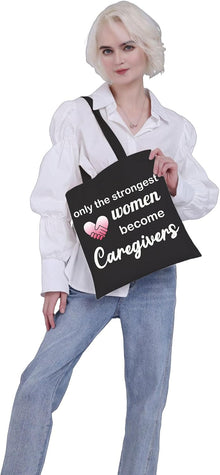 VAMSII Caregiver Tote Bag - Appreciation Gifts Canvas Bag for Women - Caretaker Supplies